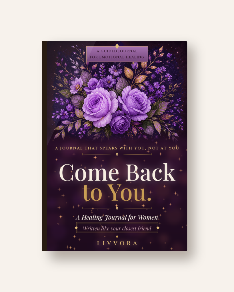 Come Back to You cover - purple floral healing journal